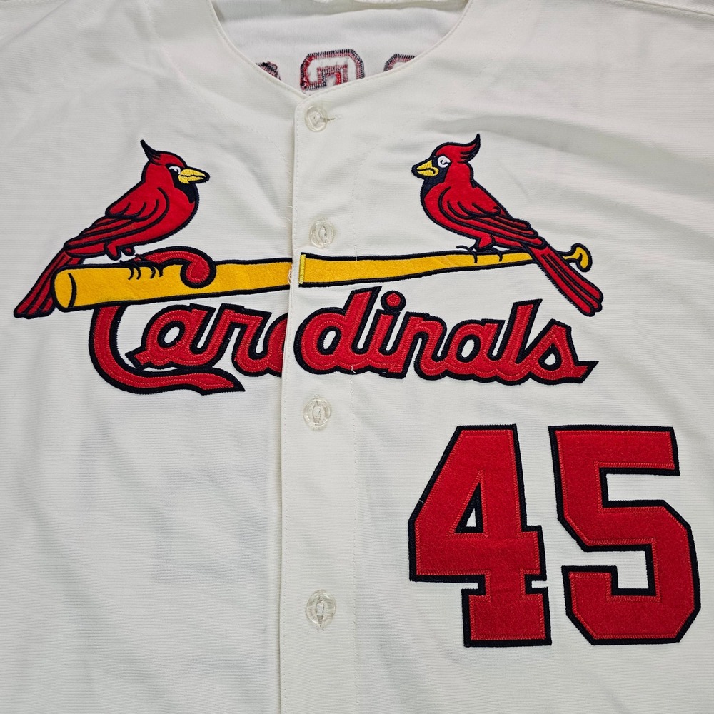 Mitchell & Ness St Louis Cardinals Jersey Mens 52 1964 Bob Gibson 45 Cream - Picture 2 of 10